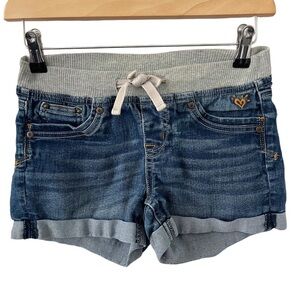 Y2K Girls Justice Blue Jean Shorts with Gray Waistband